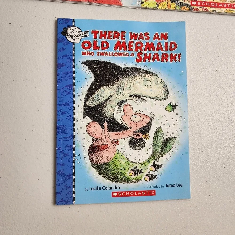 Lot of 3 Scholastic Books by Lucille Colandro There Was an Old Lady Kids Story